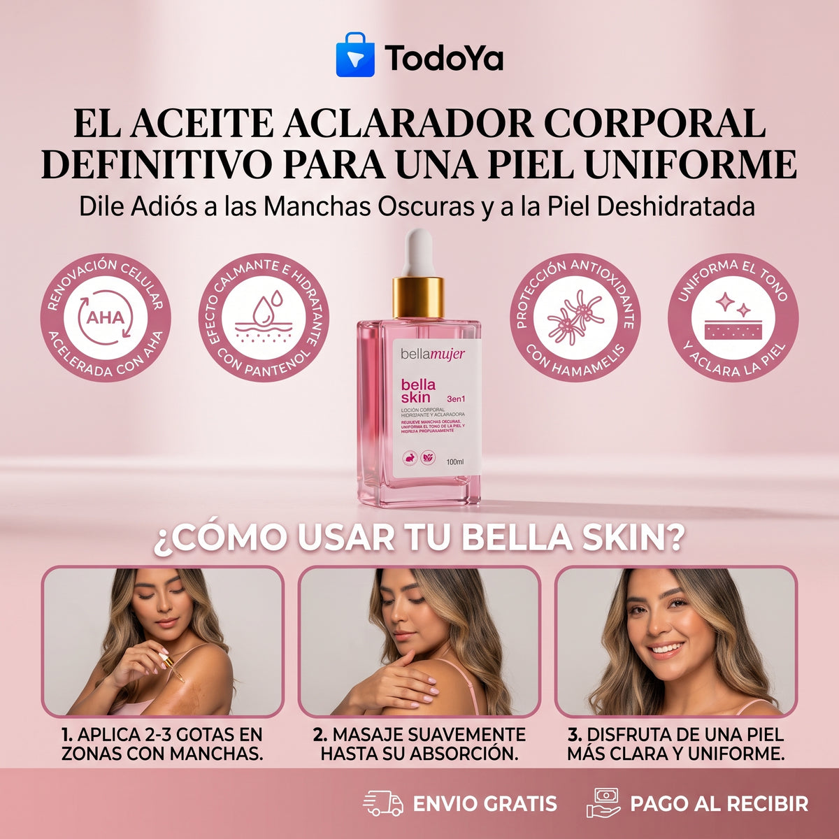 Bella Skin 3 en 1 – Loción Corporal Hidratante y Aclarante