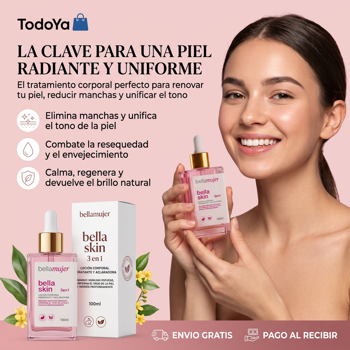 Bella Skin 3 en 1 – Loción Corporal Hidratante y Aclarante