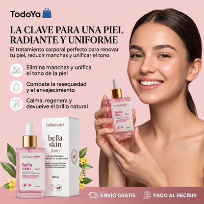 Bella Skin 3 en 1 – Loción Corporal Hidratante y Aclarante